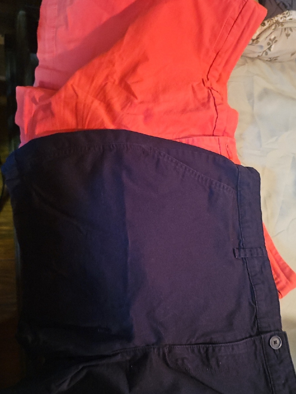 Women’s Coral and Navy Cotton Shorts